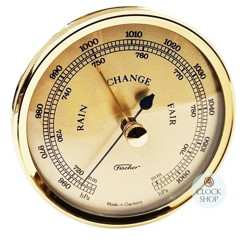 Gold Barometer Insert With Gold Dial 63mm By FISCHER 