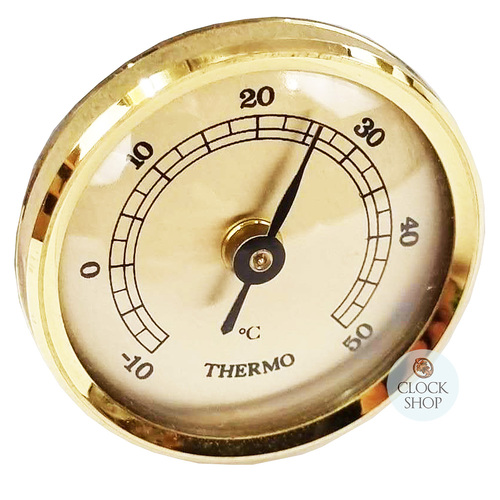 Gold Thermometer Insert With Gold Dial 42mm By FISCHER 
