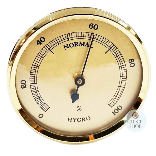 6.3cm Gold Hygrometer Insert With Gold Dial By FISCHER