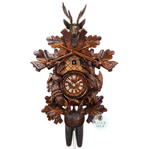 After The Hunt 8 Day Mechanical Carved Cuckoo Clock 59cm By SCHWER