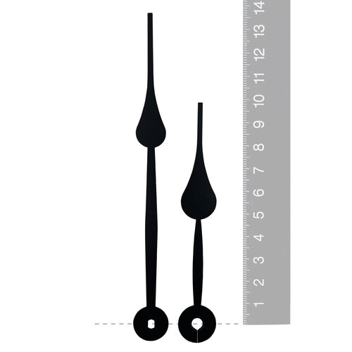 Black Spade Euroshaft Quartz Hands (137mm & 100mm) image