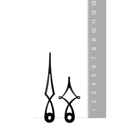 Black Ornate Euroshaft Quartz Hands (75mm & 47mm) image