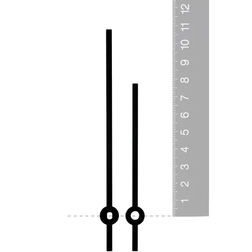 Black Straight Euroshaft Quartz Hands (108mm & 78mm)  image