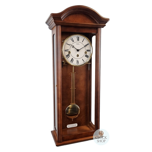 64cm Walnut 8 Day Mechanical Chiming Wall Clock By AMS