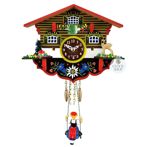 Swiss House Battery Chalet Kuckulino With Swinging Doll 14cm By TRENKLE image
