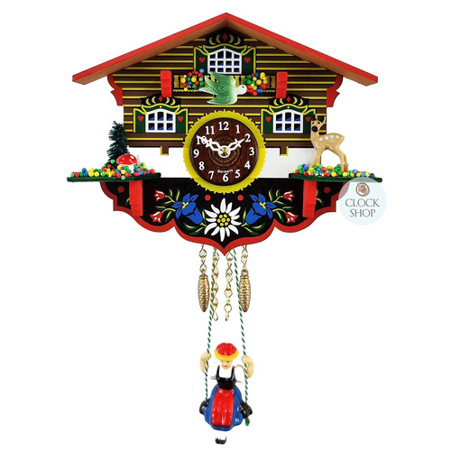 Swiss House Battery Chalet Kuckulino With Swinging Doll 14cm By TRENKLE