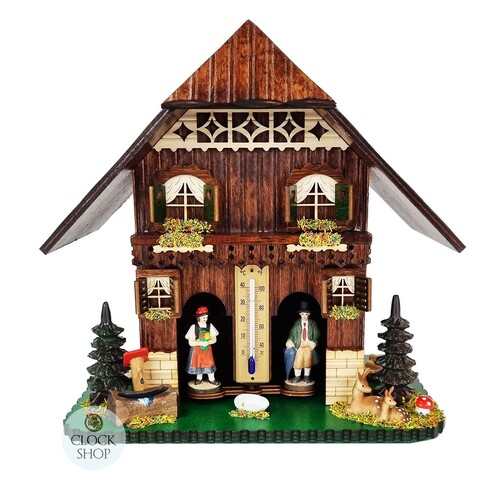 23cm Chalet Weather House with Deer By TRENKLE image