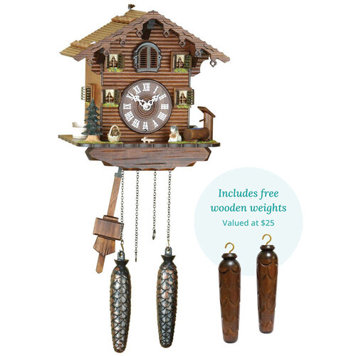 Black Forest Battery Chalet Cuckoo 22cm By TRENKLE