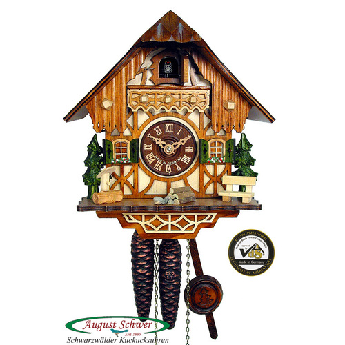 Half Timbered House 1 Day Mechanical Chalet Cuckoo Clock 23cm By SCHWER