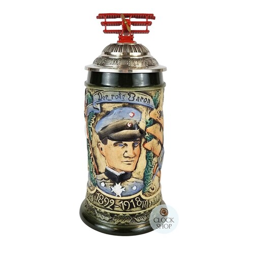 Red Baron Beer Stein With Fighter Plane Lid 0.5L By KING