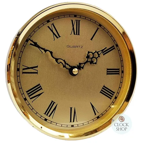 13cm Gold Clock Insert With Gold Dial & Roman Numerals By FISCHER image