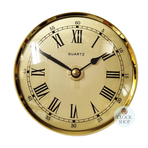 10cm Gold Clock Insert With Gold Dial & Roman Numerals By FISCHER image