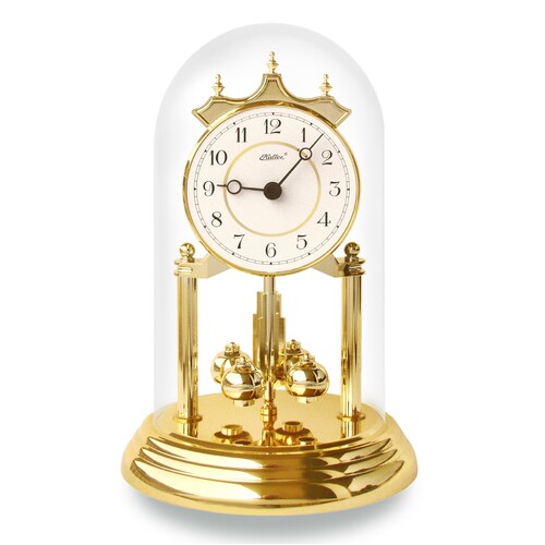 23cm Gold Anniversary Clock With White Dial By HALLER