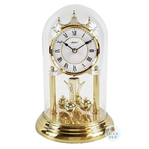 23cm Gold Anniversary Clock With White Embossed Dial By HALLER image