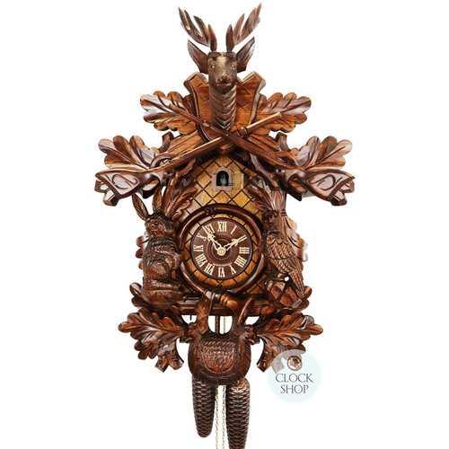 Before The Hunt 8 Day Mechanical Carved Cuckoo Clock 59cm By SCHWER image