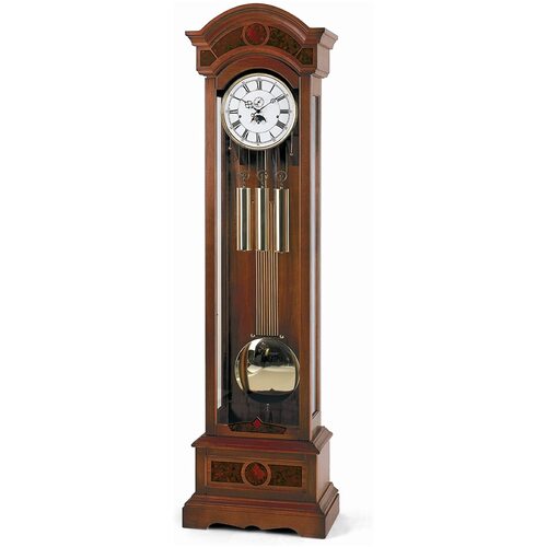 202cm Walnut Grandfather Clock With Triple Chime & Wood Inlay By AMS
