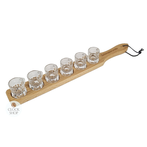 Schnapps Serving Board With 6 Glasses 