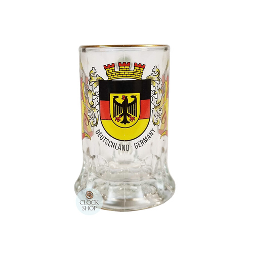 Glass Brandy Mug /shot Glass Deutschland Crest With Flags 