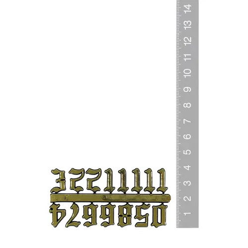 15mm Gold Old English Arabic Numerals image