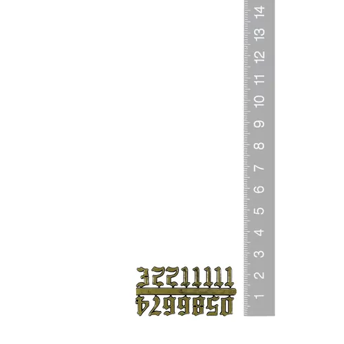 9mm Gold Old English Arabic Numerals image