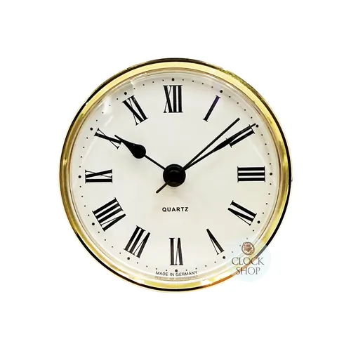 6.6cm Gold Clock Insert With White Dial & Roman Numerals image