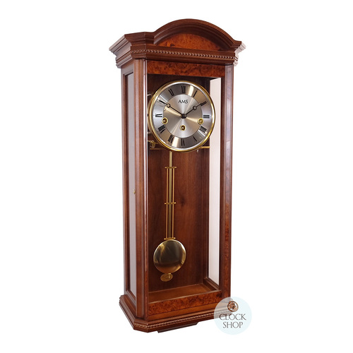 66cm Walnut 8 Day Mechanical Chiming Wall Clock By AMS