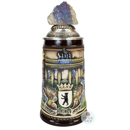 Checkpoint Charlie Beer Stein With Genuine Berlin Wall Piece On Lid 0.5L By Thewalt 1893 image