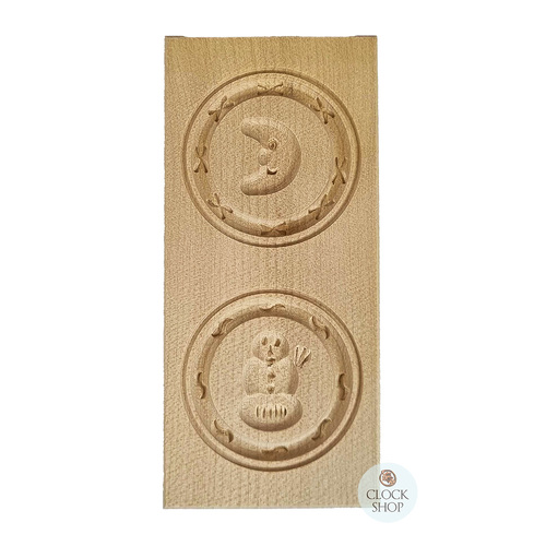 Springerle Mould- 2 Designs (Moon & Snowman) image