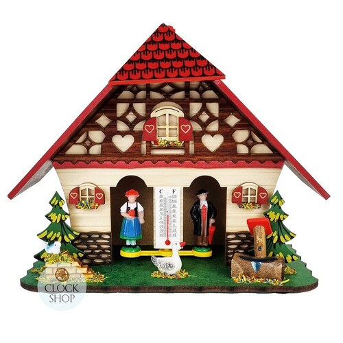 18cm Chalet Weather House With Love Hearts By TRENKLE image