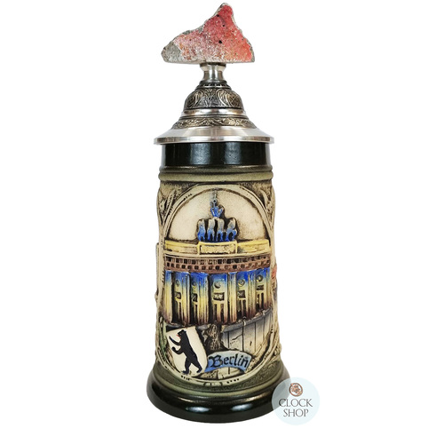 Berlin Wall Beer Stein With Genuine Berlin Wall Piece On Lid 0.3L By KING
