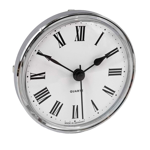 Round Roman Silver 72mm - Quartz Clock Movement 