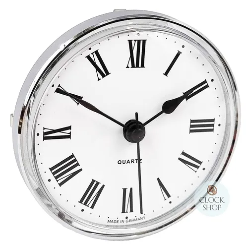 7.2cm Silver Clock Insert With White Dial & Roman Numerals image