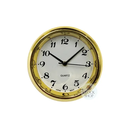 3.5cm Gold Clock Insert With White Dial & Arabic Numerals image