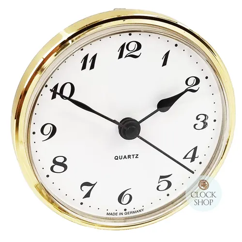 7.2cm Gold Clock Insert With White Dial & Arabic Numerals image