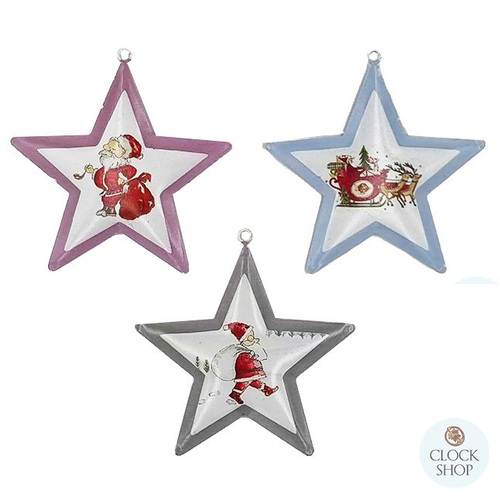 9cm Santa On Star Hanging Decoration- Assorted Designs