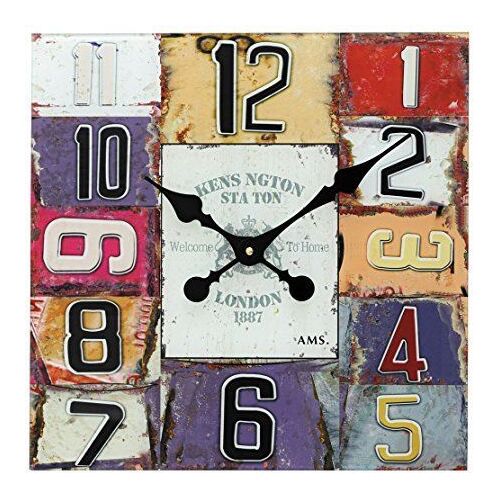 40cm Kensington Station Square Glass Wall Clock By AMS 
