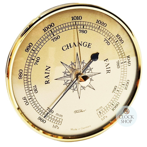 10cm Gold Barometer Insert With Gold Dial By FISCHER