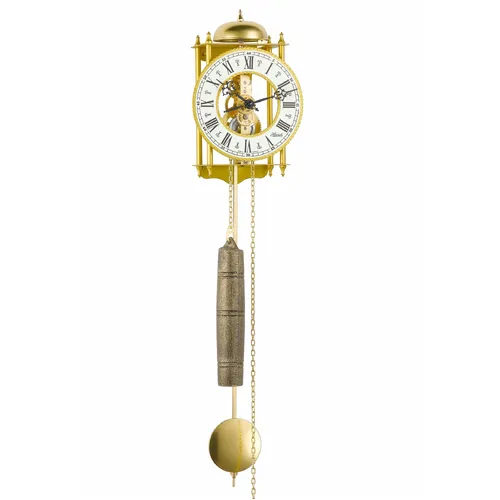 62cm Brass Mechanical Skeleton Wall Clock With Bell Strike By HERMLE image