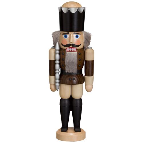29cm King in Natural Ash Brown Nutcracker By Seiffener 