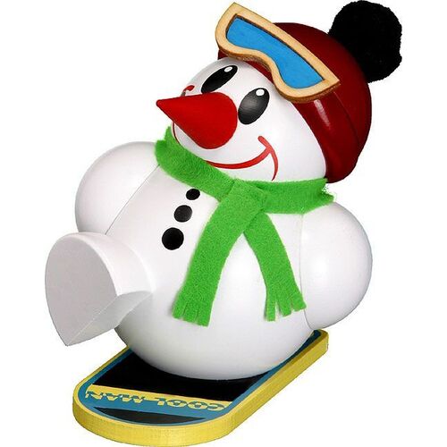 11cm Snowman German Incense Burner By Seiffener image