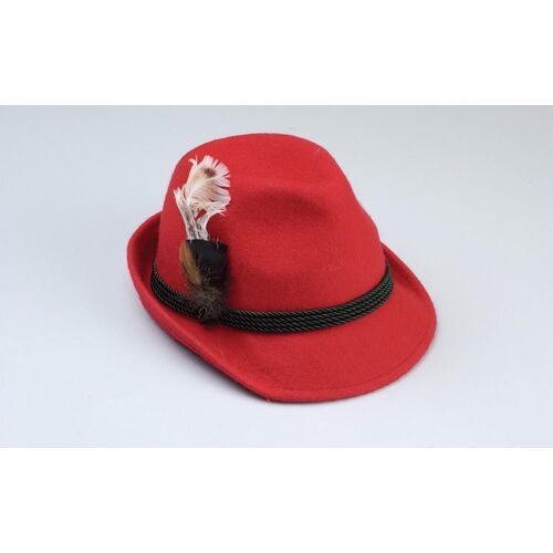 Red Tirol Hat Size 60