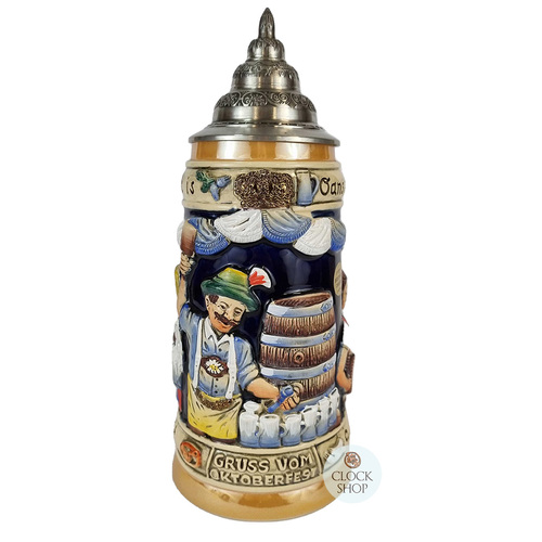 Oktoberfest Beer Stein With Pewter Lid By KING