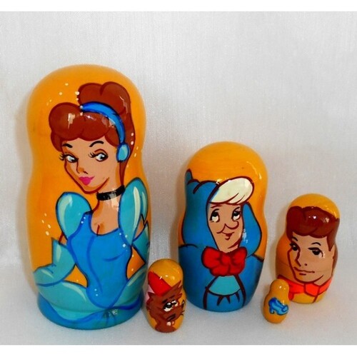 Cinderella Russian Nesting Dolls Small 5 Set 10.5cm