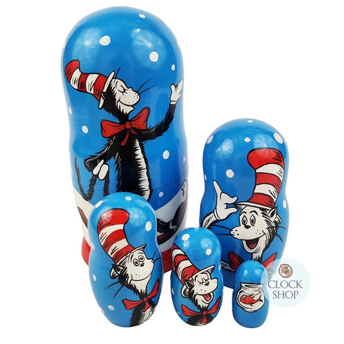 The Cat In The Hat Russian Dolls- Dark Blue 17cm (Set Of 5)