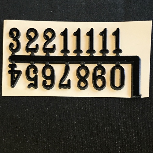 Black Arabic Numerals 15mm 