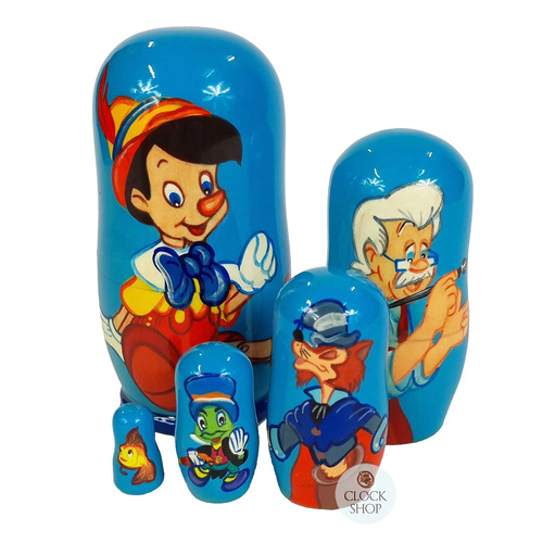 Pinocchio Russian Dolls- Blue 11cm (Set Of 5) image