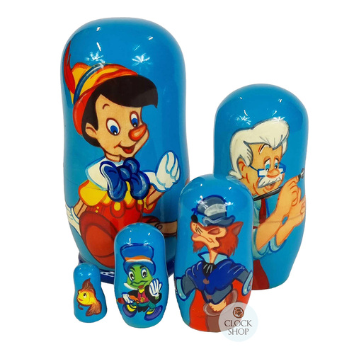 Pinocchio Russian Dolls- Blue 11cm (Set Of 5)