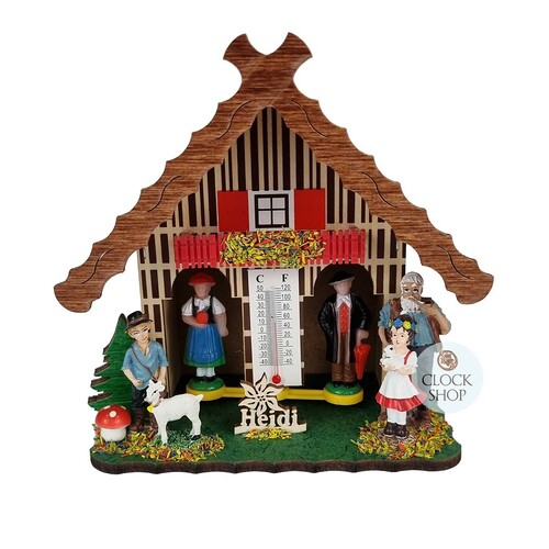 13cm Chalet Weather House Tudor Style With Heidi By TRENKLE