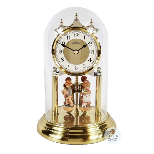 23cm Gold Anniversary Clock With Hand Painted Figurines By HALLER image