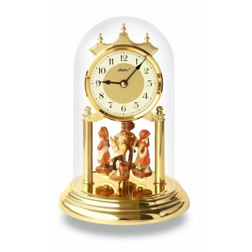 23cm Gold Anniversary Clock With Hand Painted Figurines By HALLER